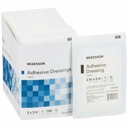 MCKESSON White Adhesive Dressing, 2 x 3 Inch, 100PK 16-4272